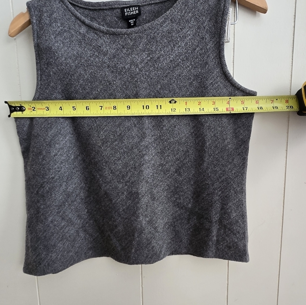 Eileen Fisher Charcoal Sleeveless Tank Top-Size M -100%wool - Picture 4 of 7